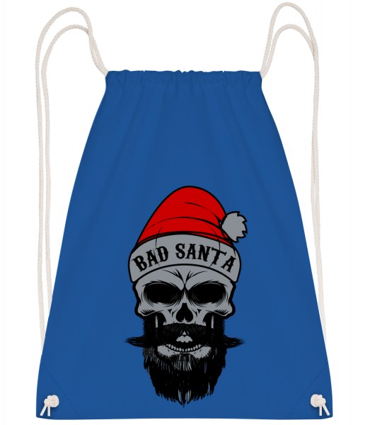 Bad Santa Skull - Drawstring batoh se šňůrkami - Královská modrá - Napřed