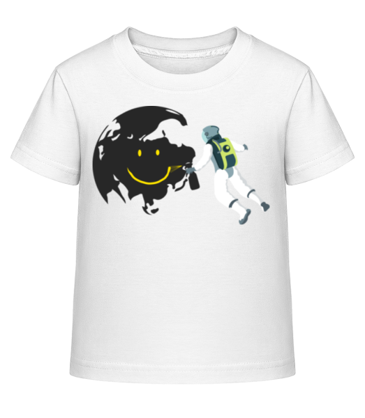 usměvavý Moon - Dĕtské Shirtinator tričko - Bílá - Napřed