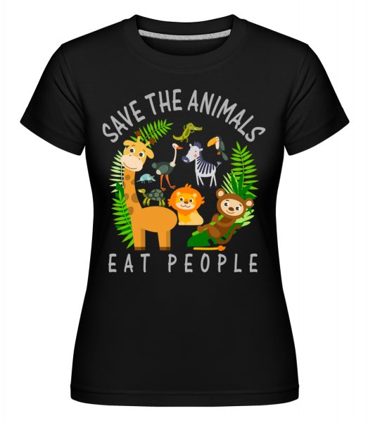 Save The Animals -  Shirtinator tričko pro dámy - Černá - Napřed