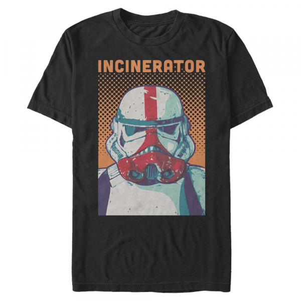 Star Wars - Mandalorian - Trooper Halftone Incinerator - Pánské Tričko - Černá - Napřed