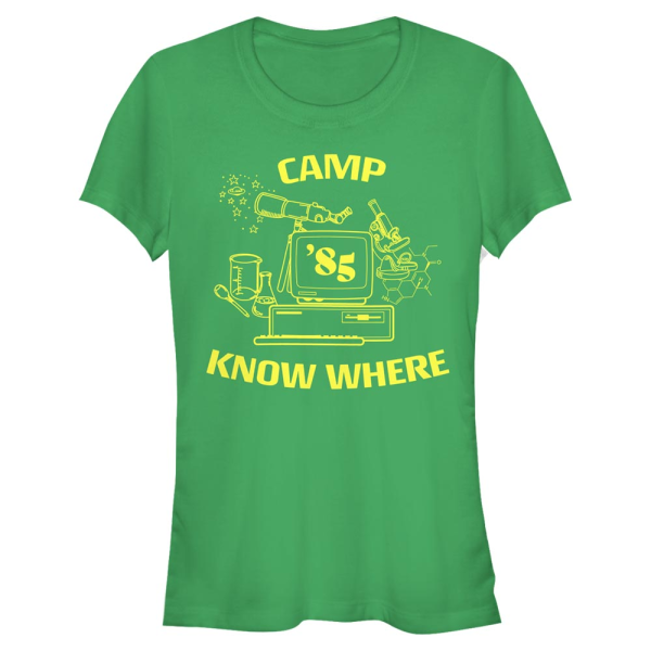 Netflix - Stranger Things - Logo Camp Know Where - Dámské Tričko - Irish green - Napřed
