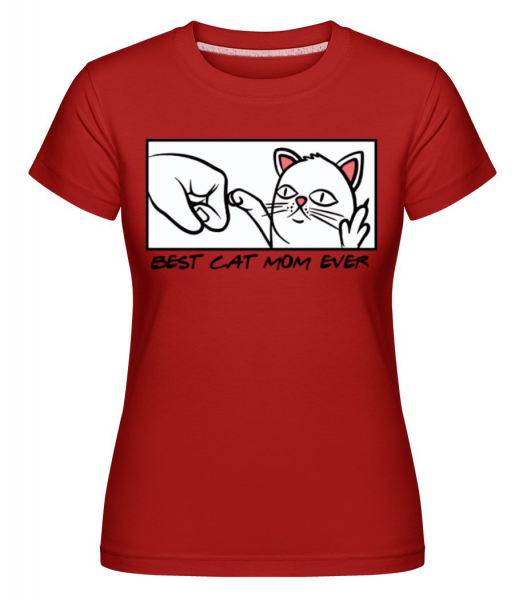 Best Cat Mom Ever -  Shirtinator tričko pro dámy - Červená - Napřed