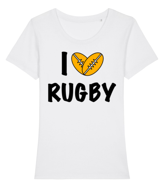 I Love Rugby - Dámské bio tričko Stanley Stella - Bílá - Napřed