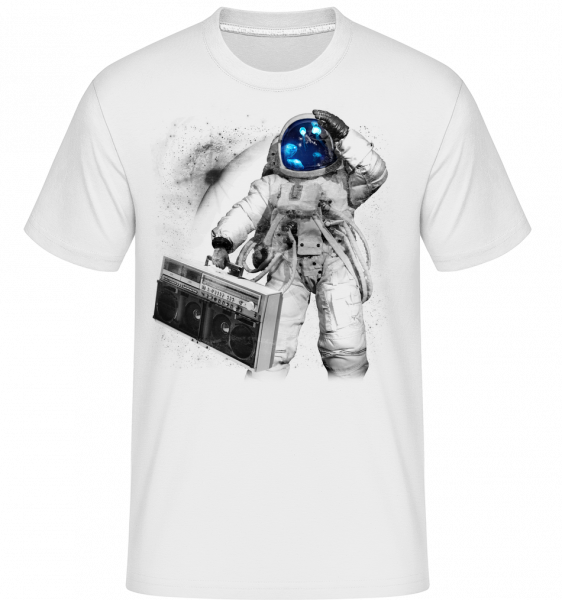 Ghettoblaster Astronaut -  Shirtinator tričko pro pány - Bílá - Napřed