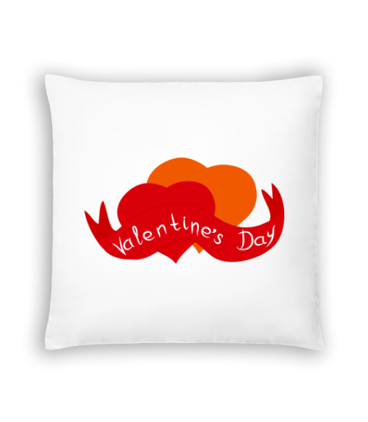 Valentine's Day Logo - Polštář - Bílá - Napřed
