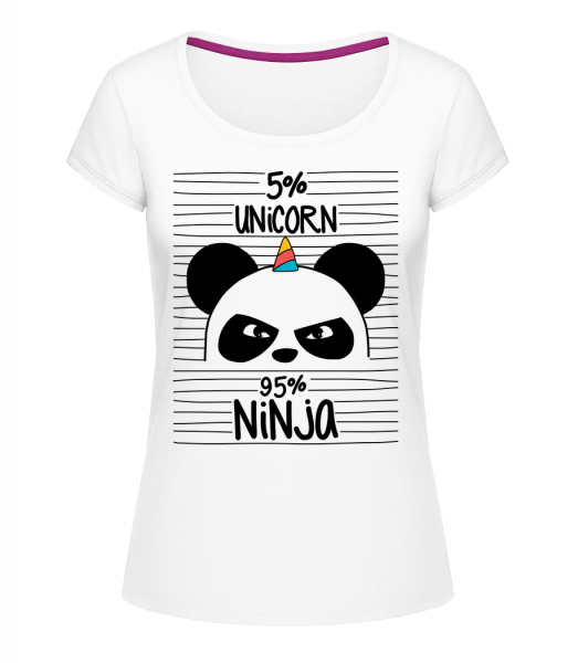 5% Unicorn 95% Ninja - Megan dámské tričko s kulatým výstřihem - Bílá - Napřed