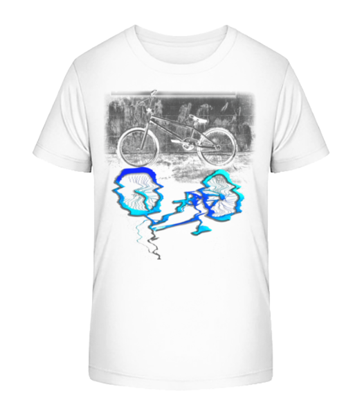 Bicycle louže - Detské Bio tričko Stanley Stella - Bílá - Napřed