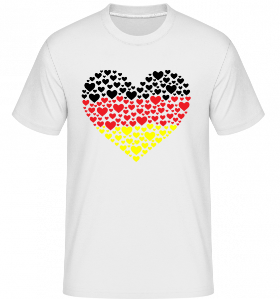 Hearts Německo -  Shirtinator tričko pro pány - Bílá - Napřed