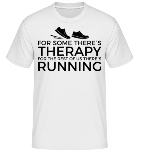 Running Is My Therapy -  Shirtinator tričko pro pány - Bílá - Napřed