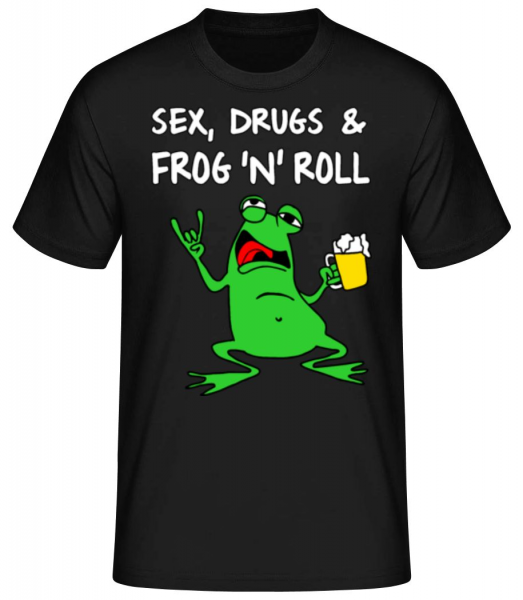 Sex Drugs Frog'n'Roll - Pánské basic tričko - Černá - Napřed