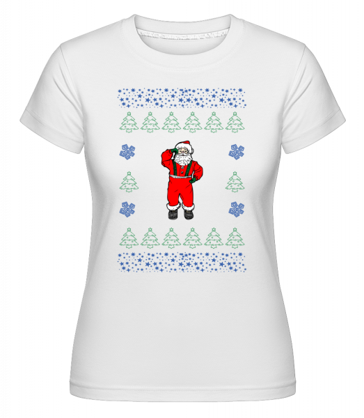 Santa pletení vzor -  Shirtinator tričko pro dámy - Bílá - Napřed