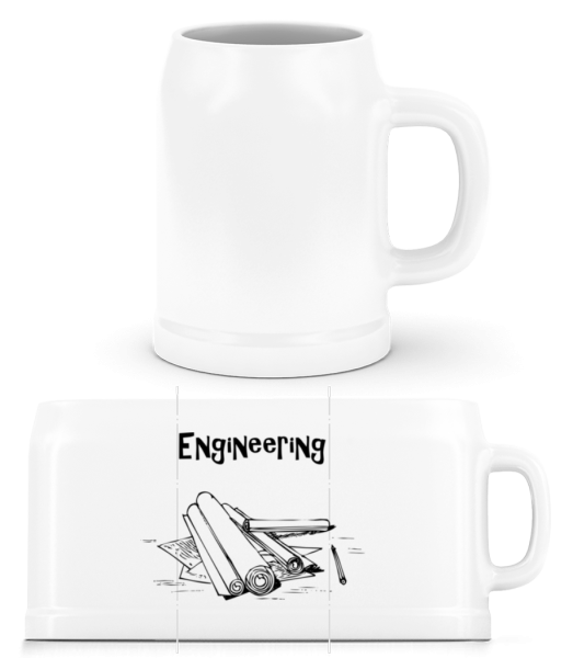 Engineering Symbol - Pivní půlliter - Bílá - Napřed