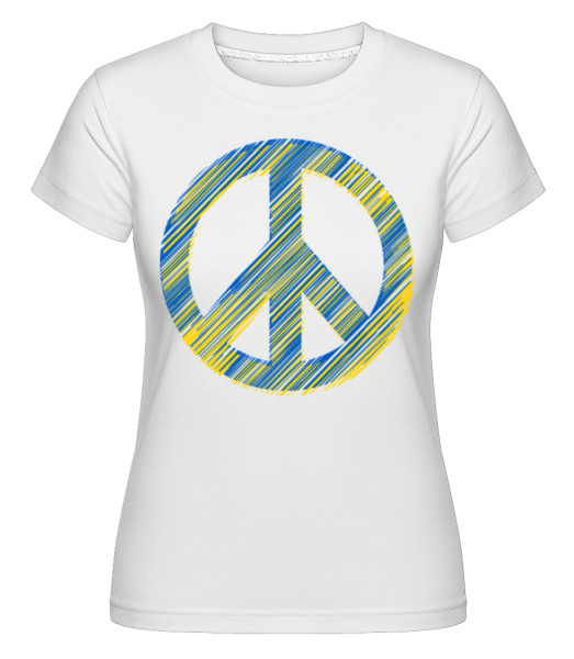 Mír znamení Ukrajina barva -  Shirtinator tričko pro dámy - Bílá - Napřed