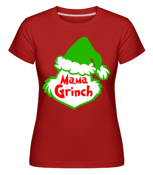 Mama Grinch -  Shirtinator tričko pro dámy - Červená - Napřed
