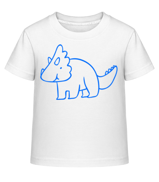Dinosaur Kids Blue - Dĕtské Shirtinator tričko - Bílá - Napřed