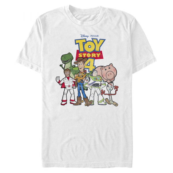 Pixar - Příběh hraček - Skupina Toy Crew - Pánské Tričko - Bílá - Napřed
