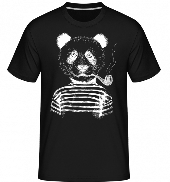 Hipster Panda -  Shirtinator tričko pro pány - Černá - Napřed