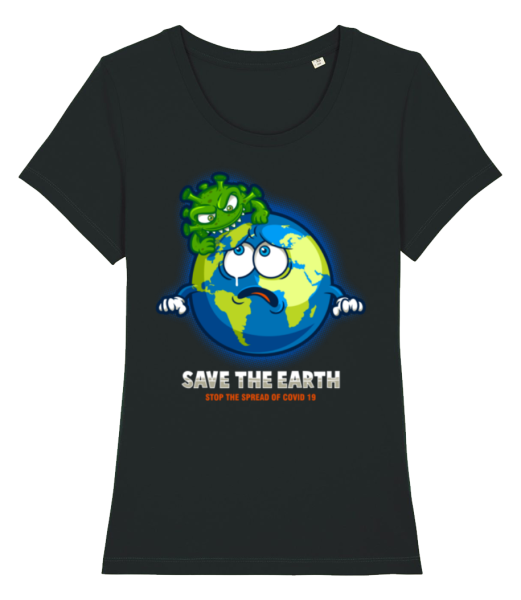 Save The World - Dámské bio tričko Stanley Stella - Černá - Napřed