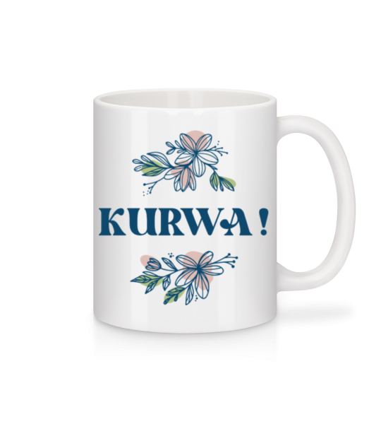 Kurwa - Keramický hrnek - Bílá - Napřed