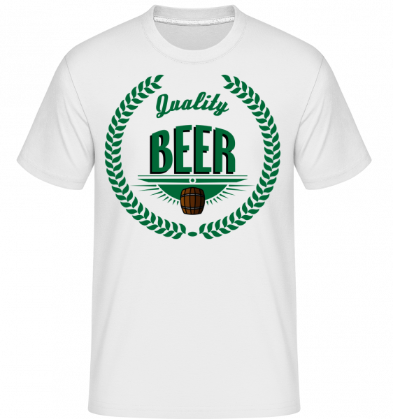 Kvalita piva Logo -  Shirtinator tričko pro pány - Bílá - Napřed