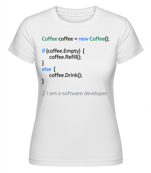 Coffee Loop -  Shirtinator tričko pro dámy - Bílá - Napřed