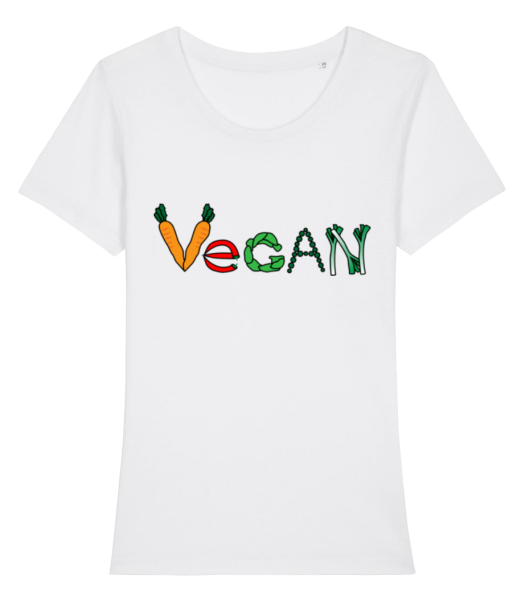 vegan Comic - Dámské bio tričko Stanley Stella - Bílá - Napřed