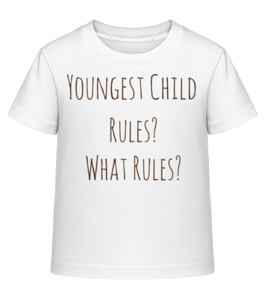 Nejmladší dítě - Dĕtské Shirtinator tričko - Bílá - Napřed
