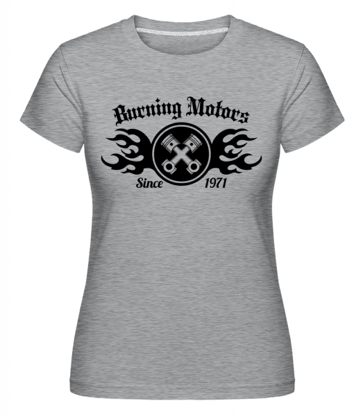 Burning Motors Biker -  Shirtinator tričko pro dámy - Melirovĕ šedá - Napřed