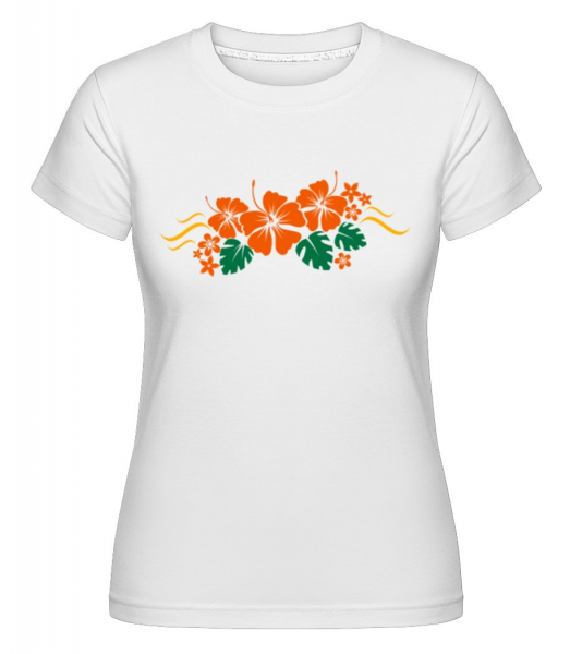 Flower Ornament Orange -  Shirtinator tričko pro dámy - Bílá - Napřed