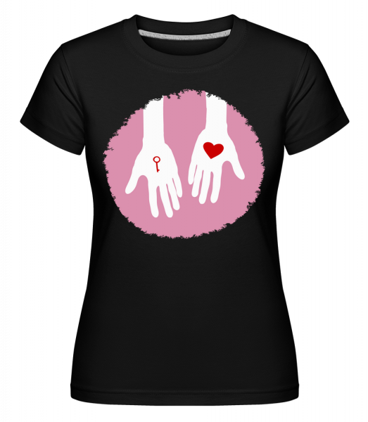 Klíčem k srdci -  Shirtinator tričko pro dámy - Černá - Napřed