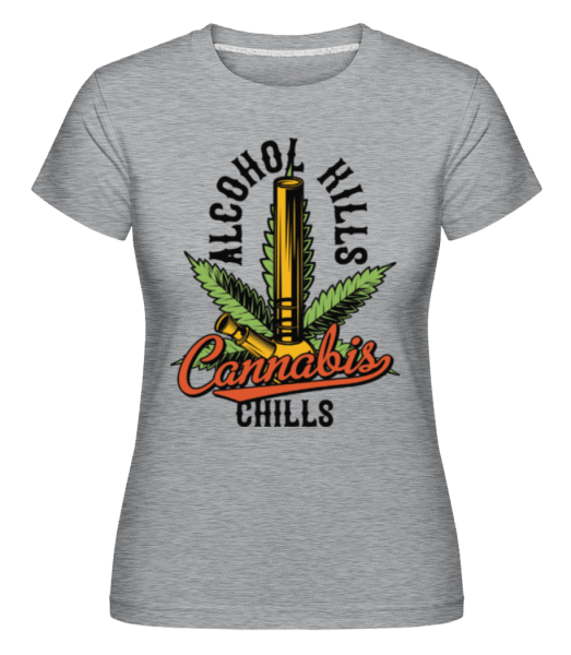 Cannabis Chills -  Shirtinator tričko pro dámy - Melírově šedá - Napřed