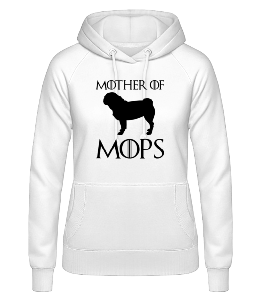 Mother Of Mops - Dámská mikina s kapucí - Bílá - Napřed