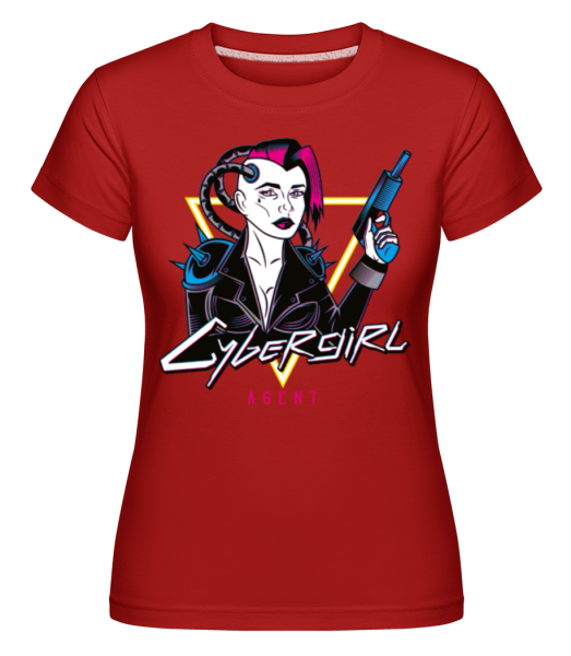 Cybergirl Agent -  Shirtinator tričko pro dámy - Červená - Napřed