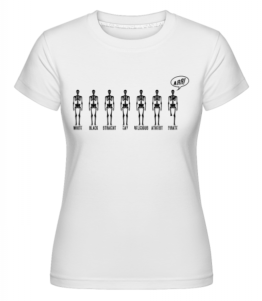 Pirate Skeleton -  Shirtinator tričko pro dámy - Bílá - Napřed