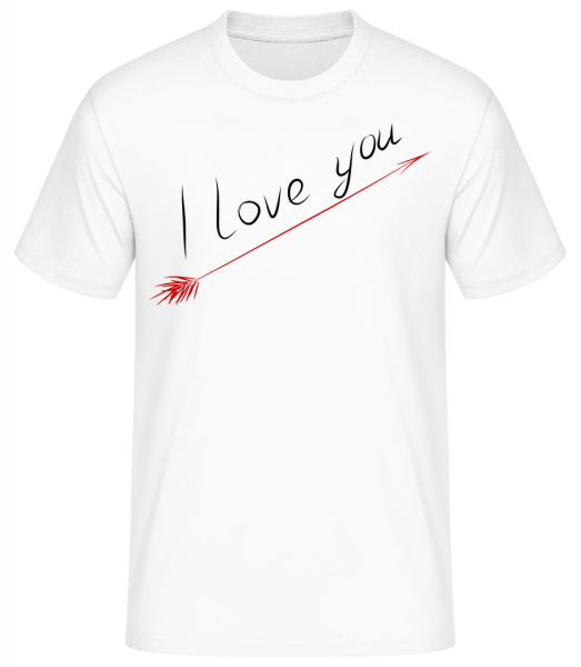 I Love You - Basic T-Shirt - Bílá - Napřed