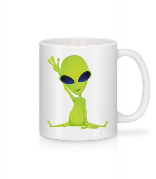 Alien Má Yoga - Keramický hrnek - Bílá - Napřed