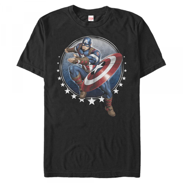 Marvel - Captain America Captain Toss - Pánské Tričko - Černá - Napřed