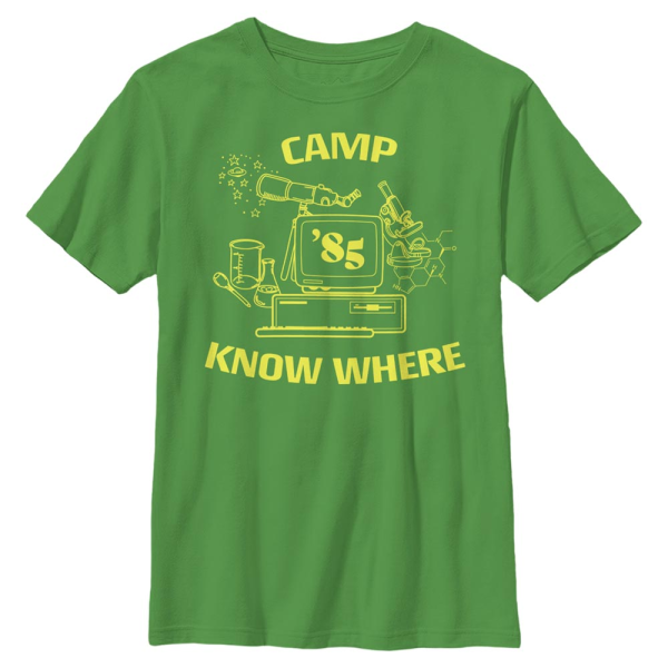 Netflix - Stranger Things - Logo Camp Know Where - Dětské Tričko - Irish green - Napřed