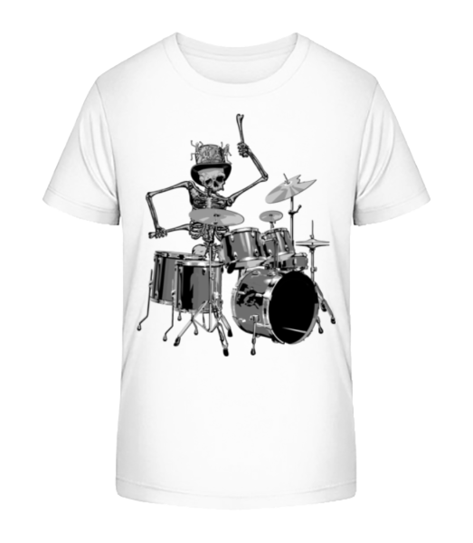 Drum Skeleton - Detské Bio tričko Stanley Stella - Bílá - Napřed