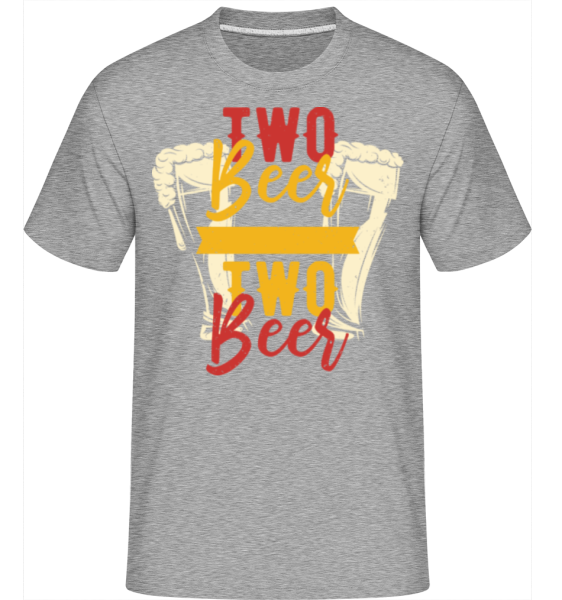 Two Beers -  Shirtinator tričko pro pány - Melírově šedá - Napřed