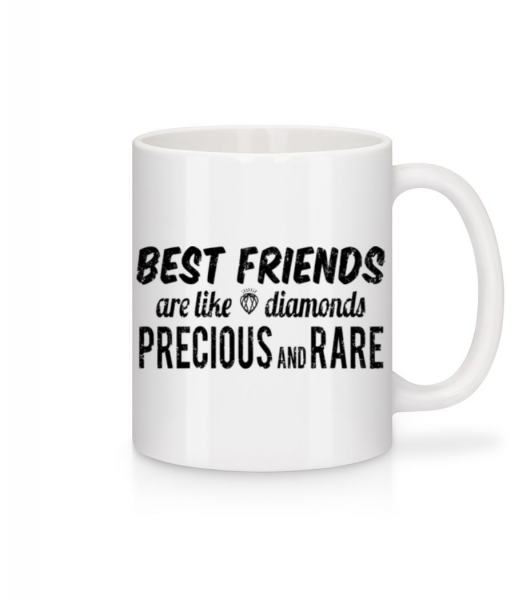 Best Friends Are Like Diamonds - Keramický hrnek - Bílá - Napřed