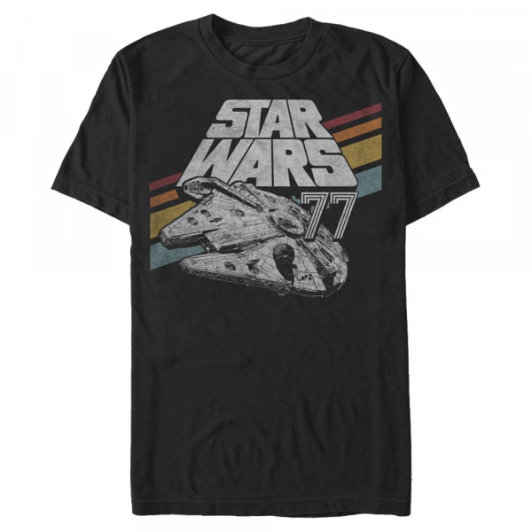 Star Wars - Millennium Falcon Awesome 77 - Pánské Tričko - Černá - Napřed