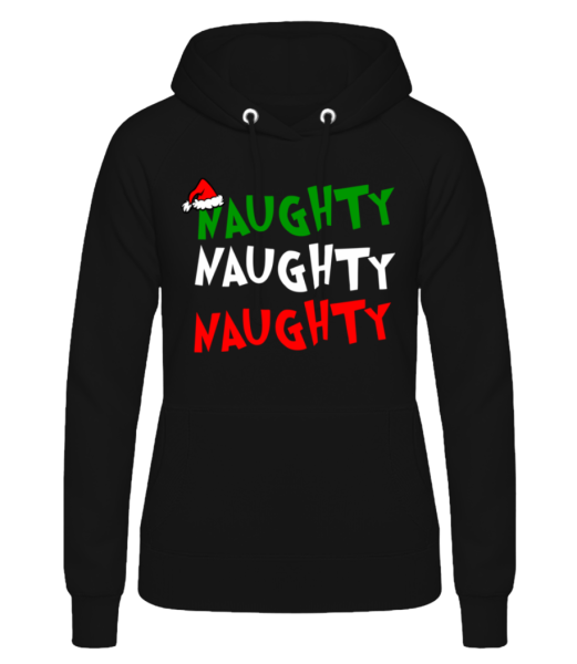 Naughty Naughty Naughty - Dámská mikina s kapucí - Černá - Napřed
