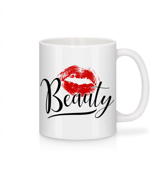 Beauty Kissing Mouth - Keramický hrnek - Bílá - Napřed