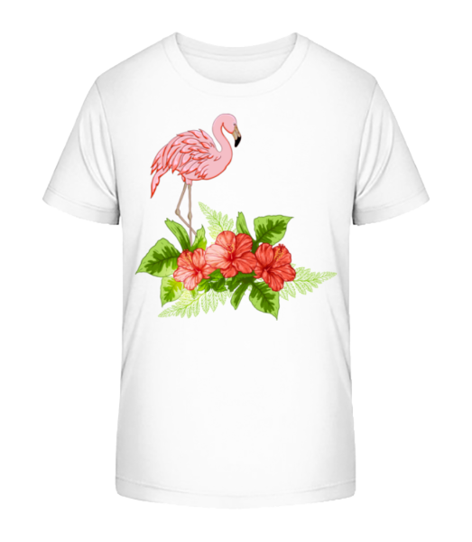 Flamingo In Paradise - Detské Bio tričko Stanley Stella - Bílá - Napřed