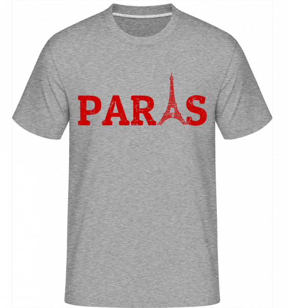 Paříž, Francie -  Shirtinator tričko pro pány - Melírově šedá - Napřed