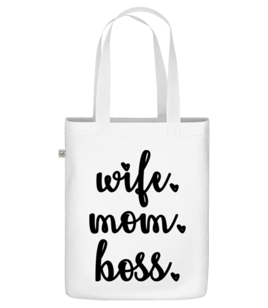 Motiv Žena Mom Boss - Organická taška - Bílá - Napřed