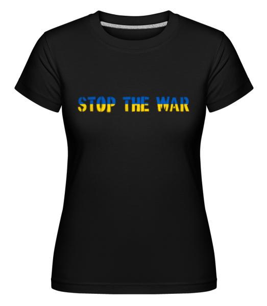 Stop The War Ukraine Flag -  Shirtinator tričko pro dámy - Černá - Napřed