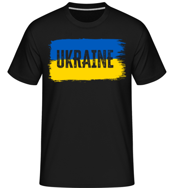 Ukrajina Tahy Štětcem -  Shirtinator tričko pro pány - Černá - Napřed