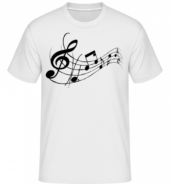 Music Notes Black -  Shirtinator tričko pro pány - Bílá - Napřed